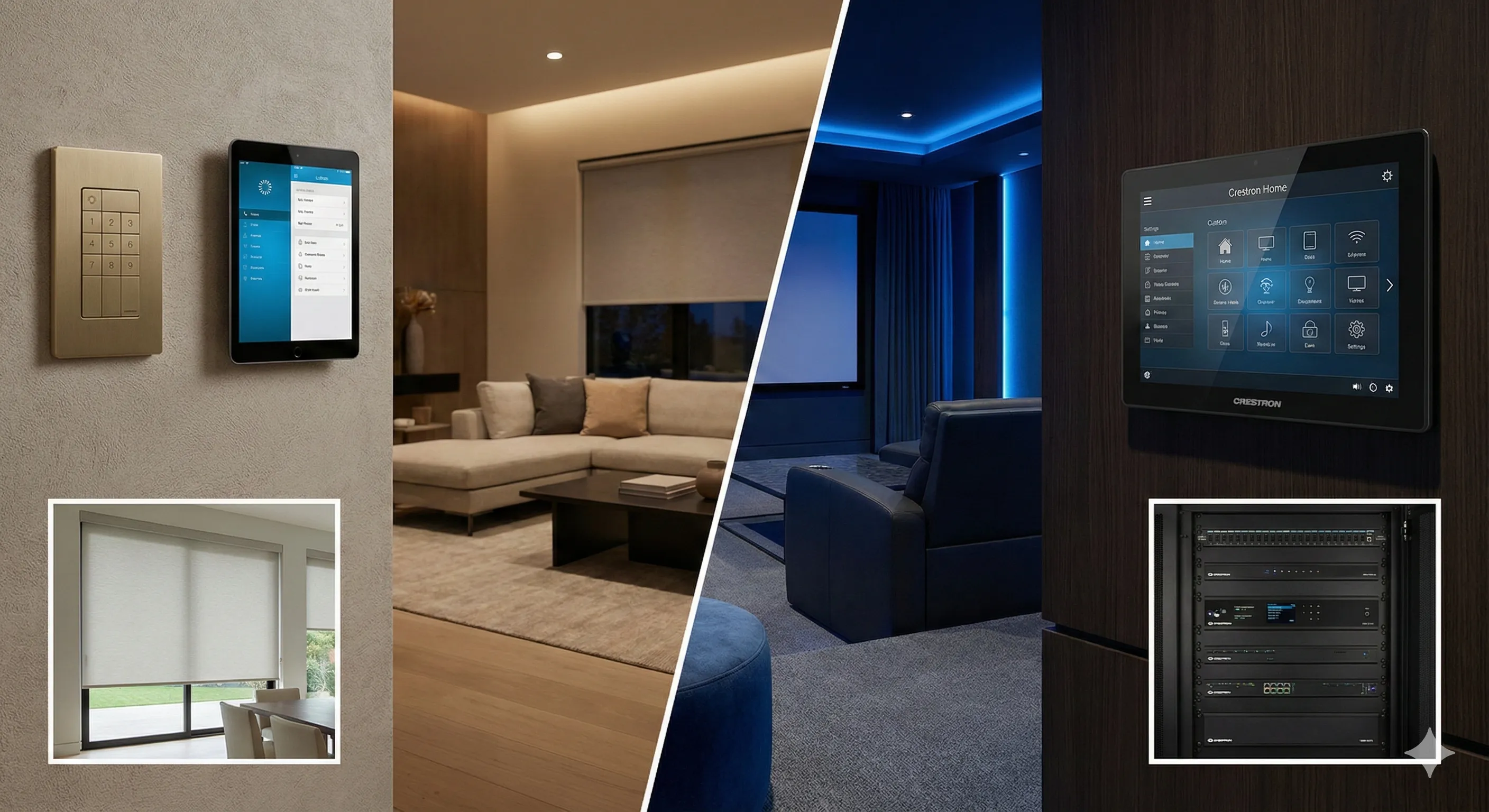 Architectural keypad and lighting control system in a luxury residence